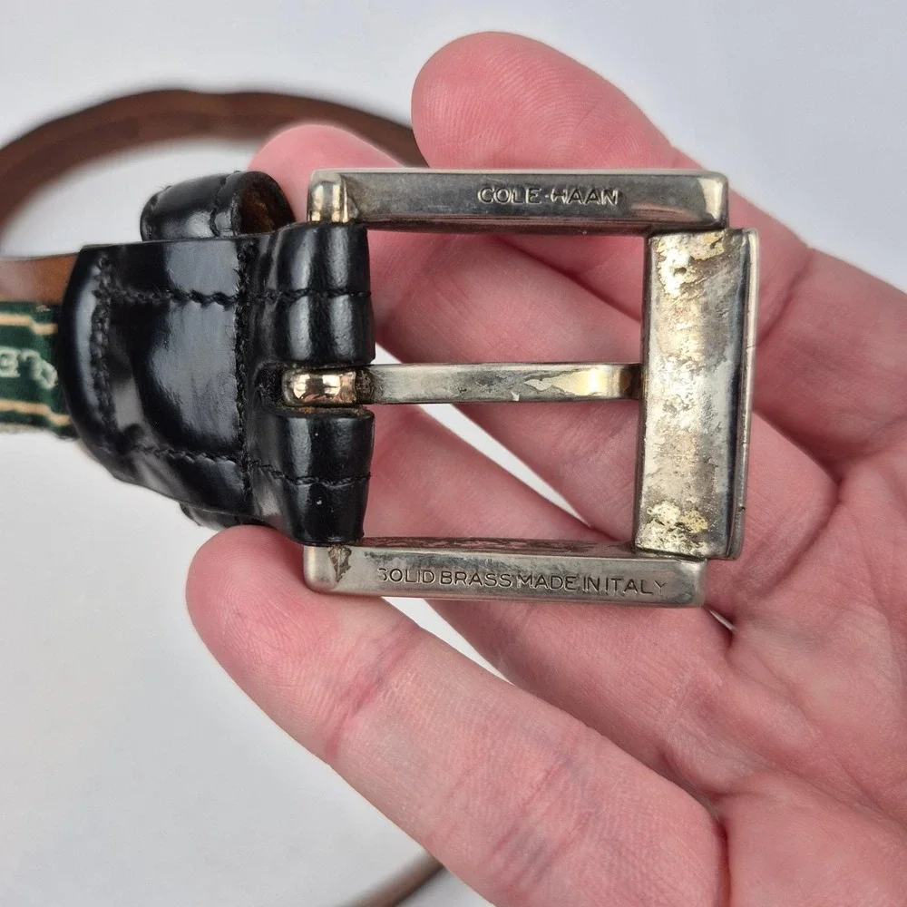 Cole Haan Gap Men's Leather‎ Belt Lot of 2 34 35 Black Brown Classic VTG 90s Y2K